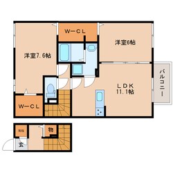 藤枝駅 バス10分  高柳三丁目下車：停歩7分 2階の物件間取画像